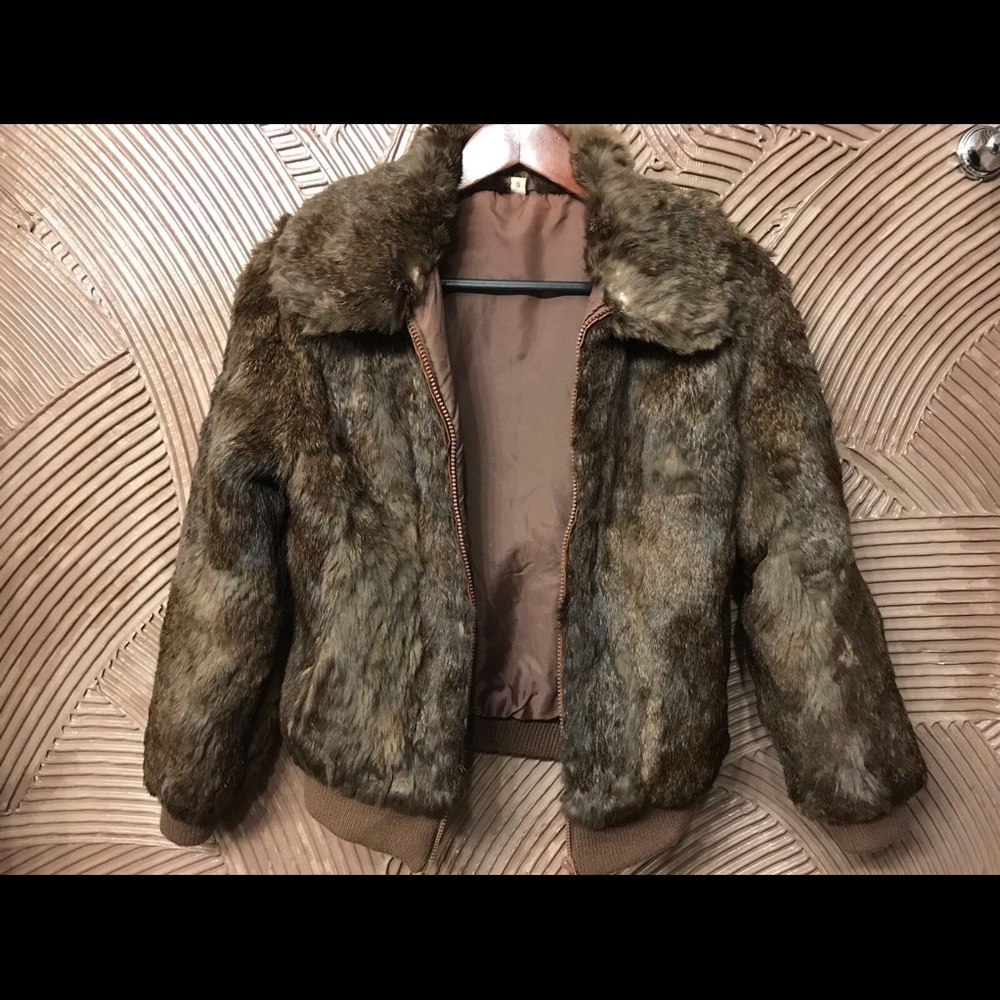 Authentic rabbit fur jacket